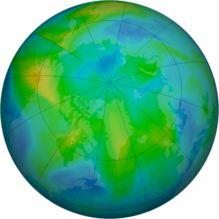 Arctic ozone map for 02 November 1999